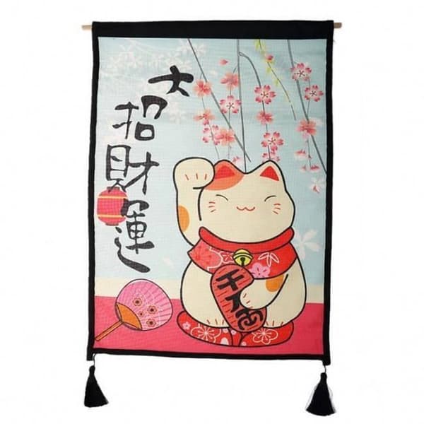 MANEKI NEKO och SAKURA CAT PANEL - Japansk dekoration - 65 x 45 cm