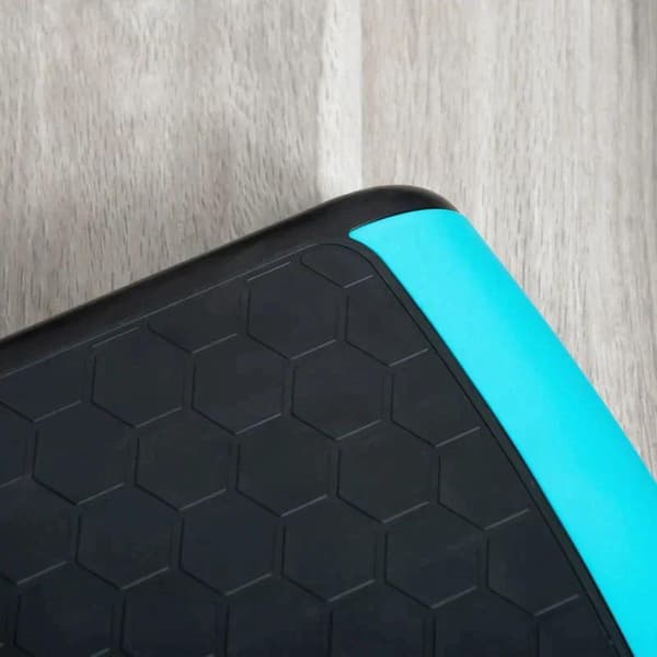 Rootz Aerobic Stepper - Justerbar Træningsstepper - 3-trins - Højdejusterbar - Skridsikker stepbræt - Hjem & Kontor - Sort + Blå - 78 x 28 x 20 cm