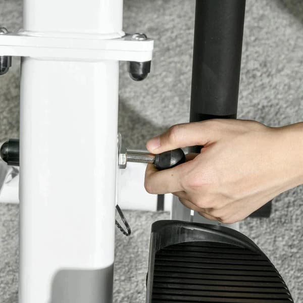 Rootz Treadle Machine - Stepper med 12 modstandsniveauer - LCD-skærm - 2 hjul - Hvid + Sort - 80 cm x 61 cm x 134 cm