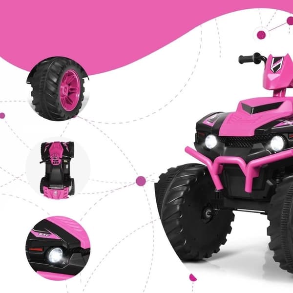 Barnens Elektriska ATV, 104x67x74 cm, Rosa