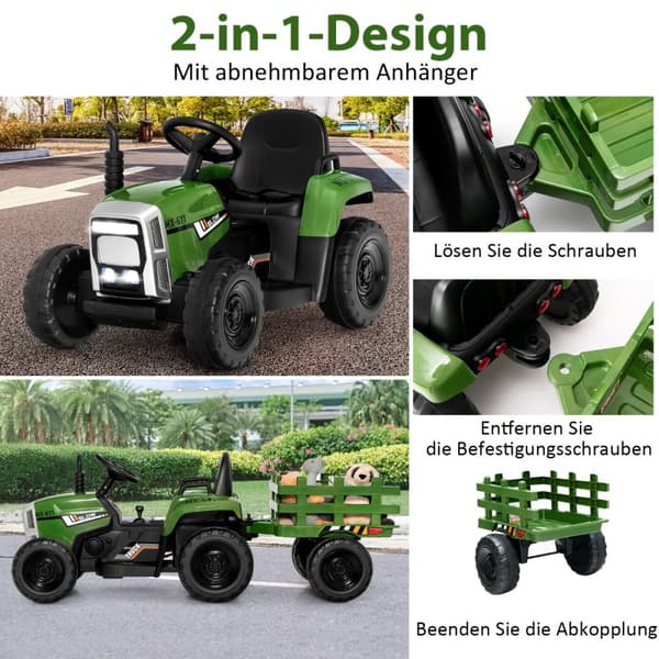 Barntraktor, 136.5x50x52.5 mm, Mörkgrön