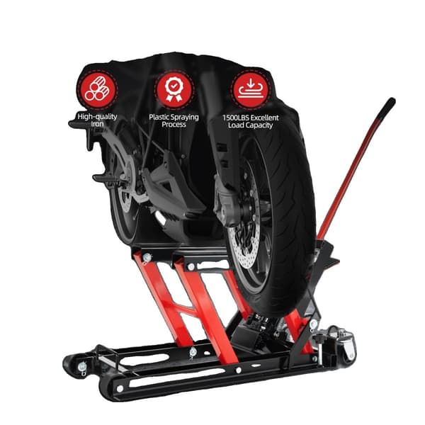 Motorcykel Hydraulisk Lyft, 680 kg Lastkapacitet, Justerbar Höjdintervall, Hållbar Järnkonstruktion
