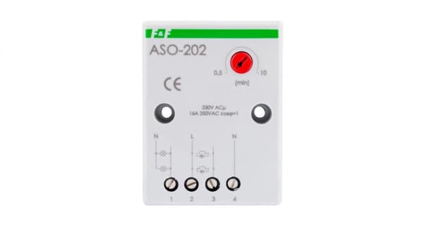 Trappbrytare med blockeringsskydd 16A 0,5-10min 230V AC ASO-202
