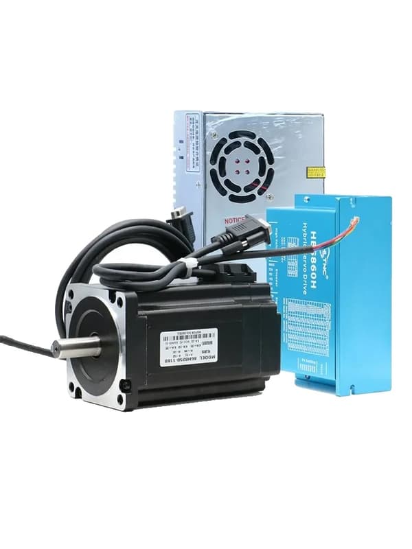 CNC Nema 34 Suljettu silmukka Servo Stepper -moottorisarja, HBS860H-ohjain ja 400W 60V-virtalähde.,Yksittäinen akselisarja, 8.5N Single Axis Kit 2