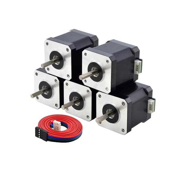 Stepper motor, 55 Ncm moment, 1,8° trin vinkel,5 mm