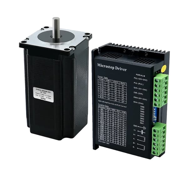 Hybrid Steppermotor med Microstep Driver, 1,8° Trinvinkel, 3Nm Moment, 3A Strøm,Enkeltaksel, med DM556-driver