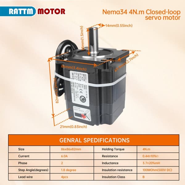 Stängd slinga servo motor kit, hög vridmoment 4,5N.m, 8A hybriddrivrutin