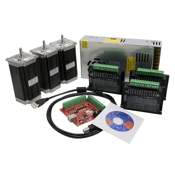 Steppermotorkit, TB6600 Microstep Drive, Mach3 Controllerkort, 3 axlar, 2,5Nm kit
