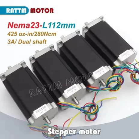 Stepper Motor, Dual Shaft, 3A,4STK