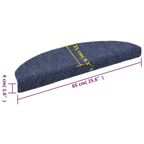 vidaXL selvklæbende trappemåtter 15 stk. nålenagle 65 x 21 x 4 cm blå