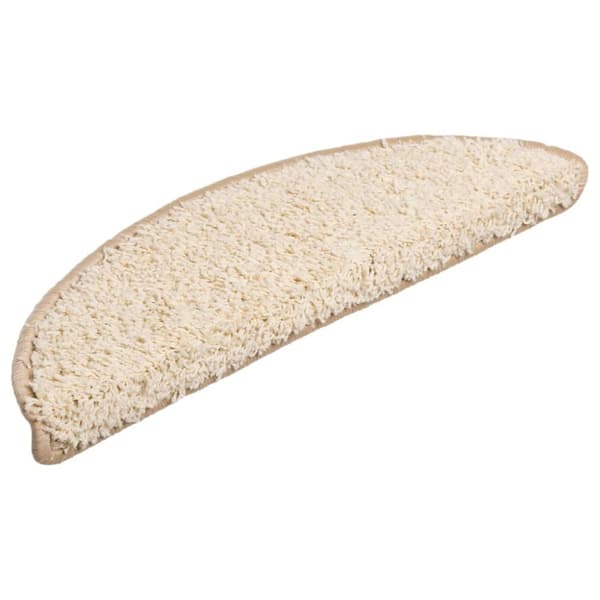 vidaXL 15 stk. trappemåtter 56x17x3 cm cremefarvet