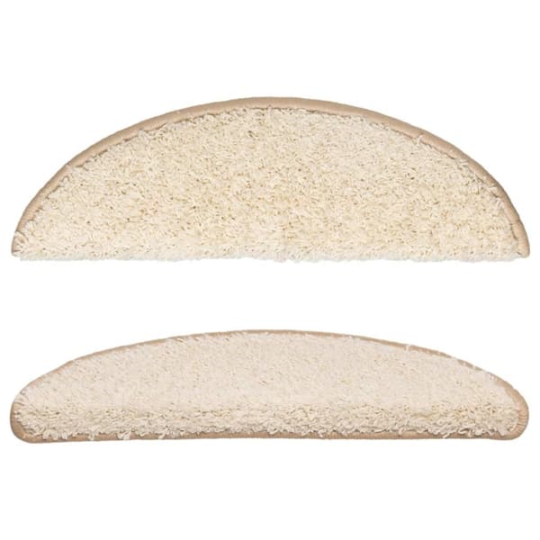 vidaXL 15 stk. trappemåtter 56x17x3 cm cremefarvet