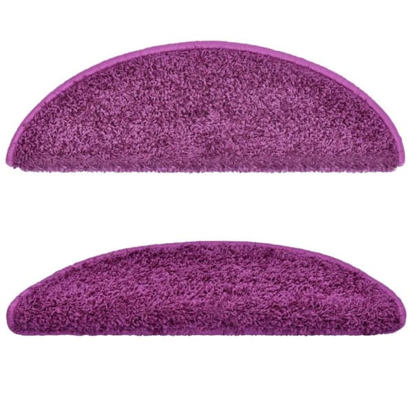 vidaXL 15 stk. trappemåtter 56x17x3 cm violet