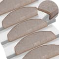 Miniatyrbilde 2 av 10: vidaXL Trappematter lys brun 15 stk 65x24x4 cm