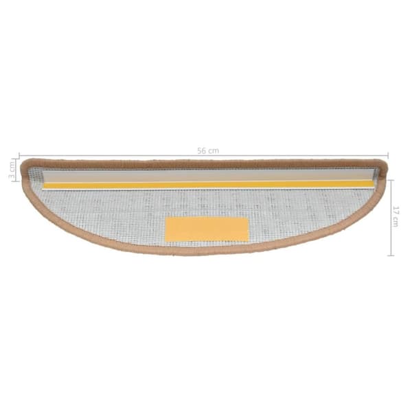 vidaXL Trappstegsmattor 15 st beige 56x17x3 cm