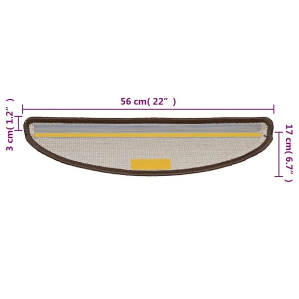 vidaXL Trappstegsmattor 15 st brun 56x17x3 cm