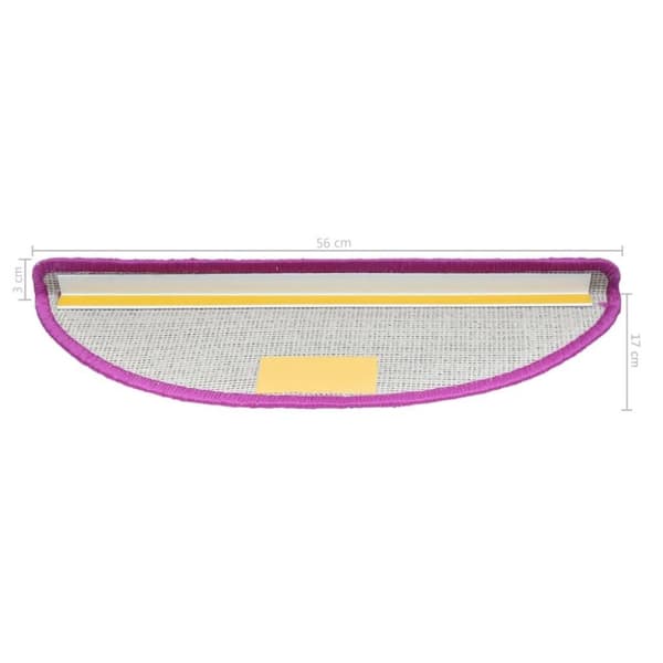 vidaXL Trappetrinnstepper 15 stk lilla 56x17x3 cm