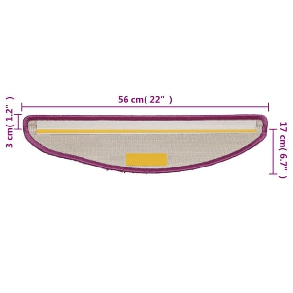 vidaXL Trappetrinnstepper 15 stk lilla 56x17x3 cm