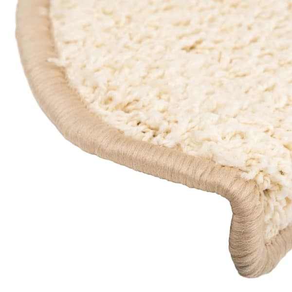 vidaXL 15 stk. trappemåtter 65x21x4 cm cremefarvet