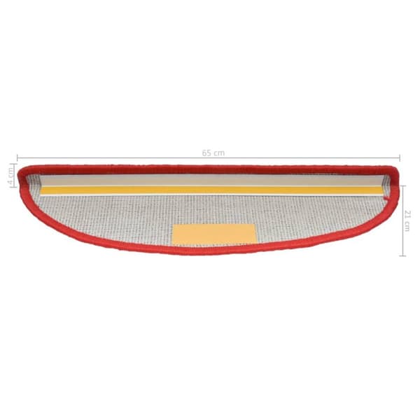 vidaXL 15 stk. trappemåtter 65x21x4 cm rød