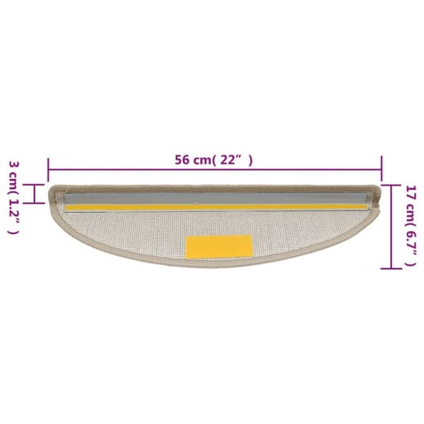 vidaXL Trappematter gråbrun 15 stk 56x17x3 cm