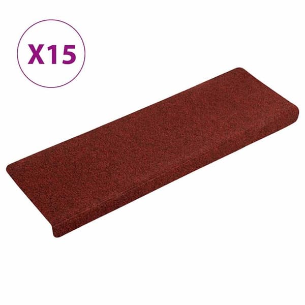 vidaXL Trappematter 15 stk nålestempel 65x21x4 cm rød