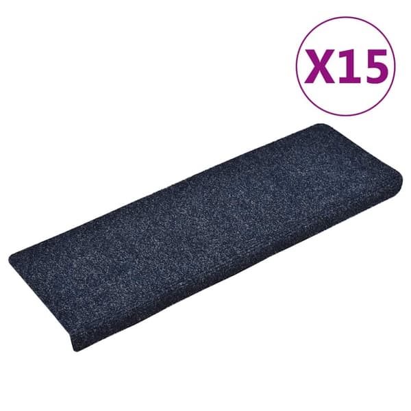 vidaXL Trappematter 15 stk nålestempel 65x21x4 cm blå