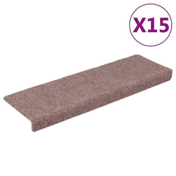 vidaXL Trappematter 15 stk nålestempel 65x21x4 cm kremhvit