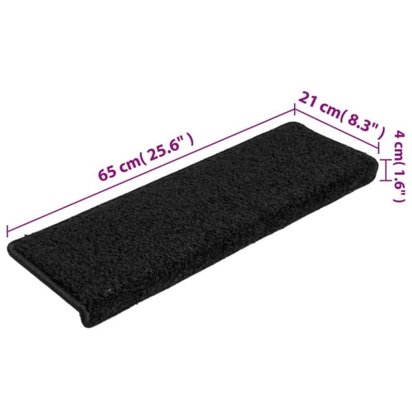 vidaXL Trappetrinnstepper 15 stk 65x21x4 cm svart