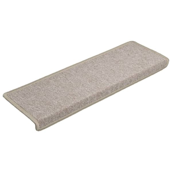 vidaXL 15 stk. trappemåtter 65x21x4 cm gråbrun