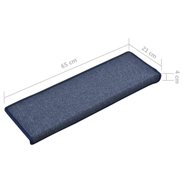 vidaXL Porrasmatot 15 kpl 65x25 cm sininen