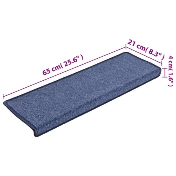 vidaXL Porrasmatot 15 kpl 65x25 cm sininen