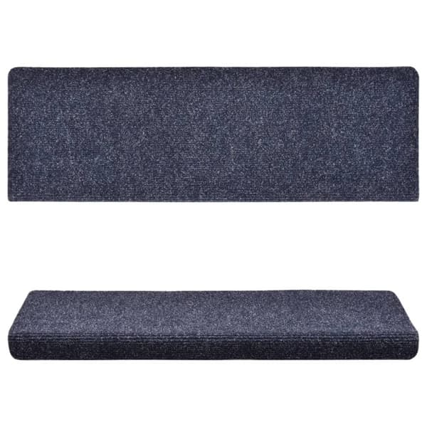 vidaXL 15 stk. trappemåtter tuftet 65x21x4 cm blå