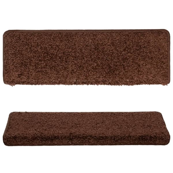 vidaXL 15 stk. trappemåtter 65x21x4 cm brun