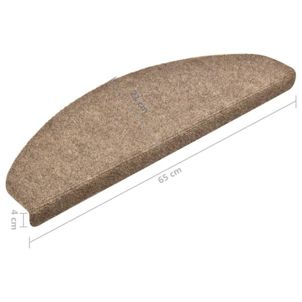 vidaXL selvklæbende trappemåtter 15 stk. 65x21x4 cm tuftet cremefarvet