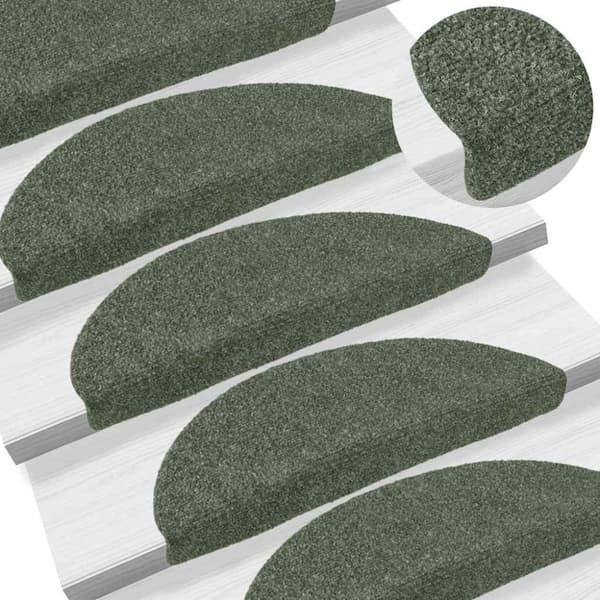 vidaXL Selvklebende trappematter 15 stk grønn 56x17x3 cm nålestempel