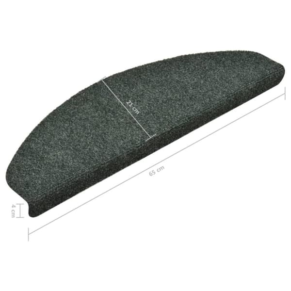 vidaXL Selvklebende trappematter 15 stk grønn 65x21x4 cm nålestempel