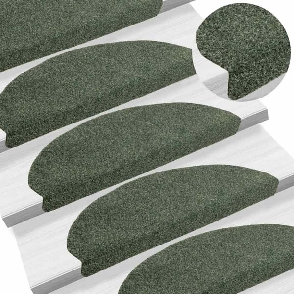 vidaXL Selvklebende trappematter 15 stk grønn 65x21x4 cm nålestempel