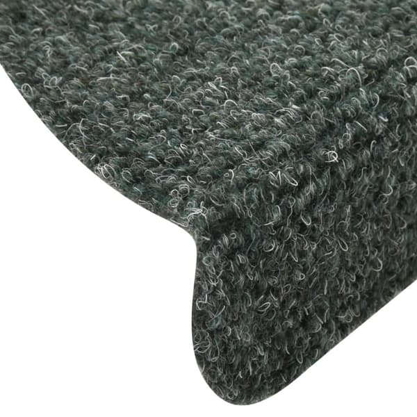 vidaXL selvklæbende trappemåtter 15 stk. 56x17x3 cm tuftet grøn