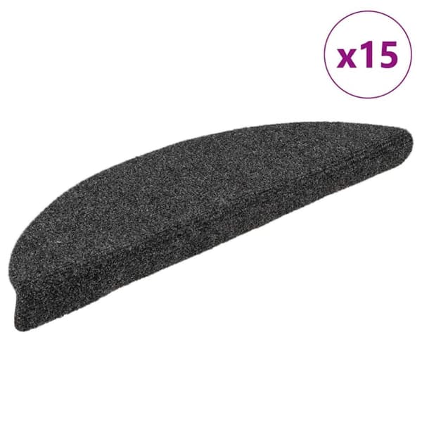 vidaXL selvklæbende trappemåtter 15 stk. 65x21x4 cm tuftet antracitgrå