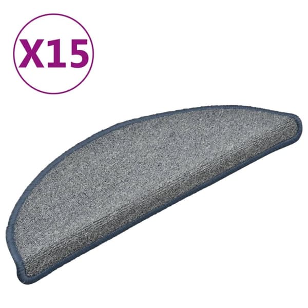 vidaXL Trappetrinnstepper 15 stk lysegrå og blå 56x17x3 cm