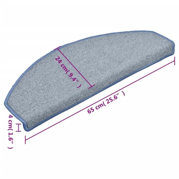 vidaXL Trappetrinnstepper 15 stk lysegrå og blå 65x24x4 cm