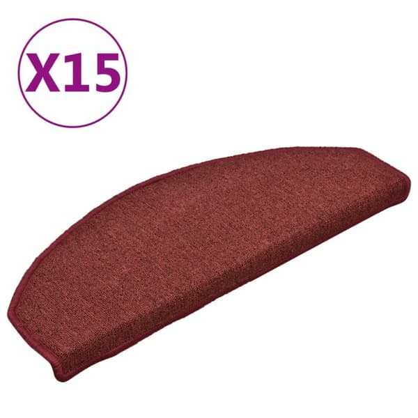 vidaXL Trappstegsmattor 15 st röd 65x24x4 cm