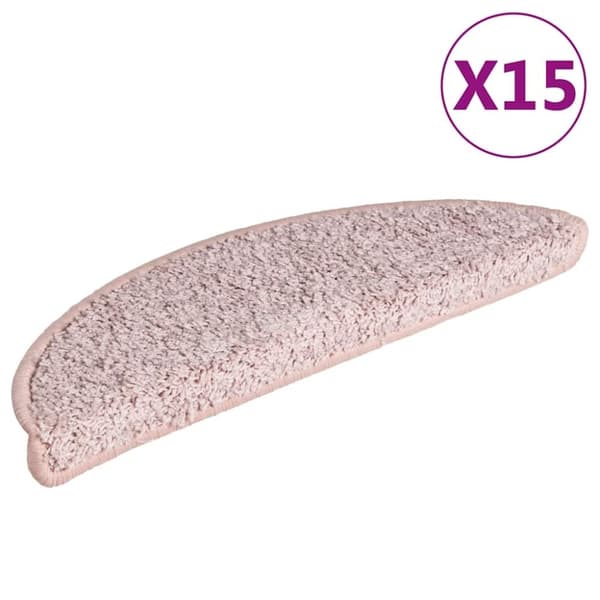 vidaXL Trappetrinnstepper 15 stk lyserosa 56x17x3 cm