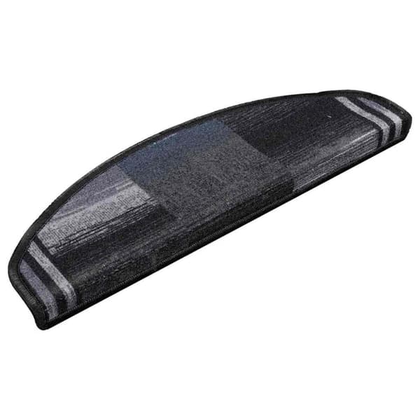 vidaXL Selvklebende trappematter 15 stk svart og grå 65x21x4 cm