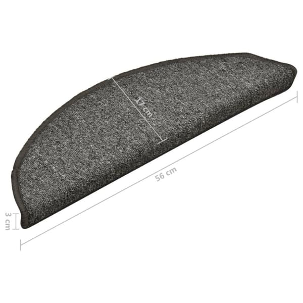 vidaXL trappemåtter 15 stk. 56x17x3 cm mørkegrå