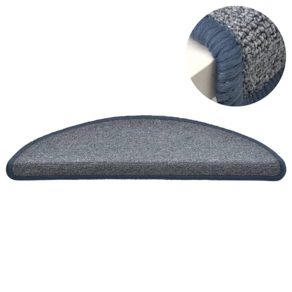 vidaXL trappemåtter 15 stk. 56x17x3 cm lysegrå og blå