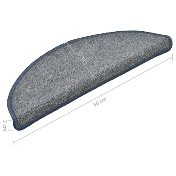 vidaXL trappemåtter 15 stk. 56x17x3 cm lysegrå og blå