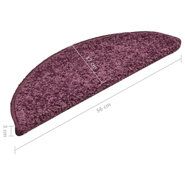 vidaXL trappemåtter 15 stk. 56x17x3 cm mørklilla