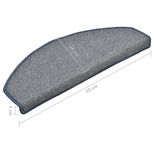 vidaXL trappemåtter 15 stk. 65x24x4 cm lysegrå og blå